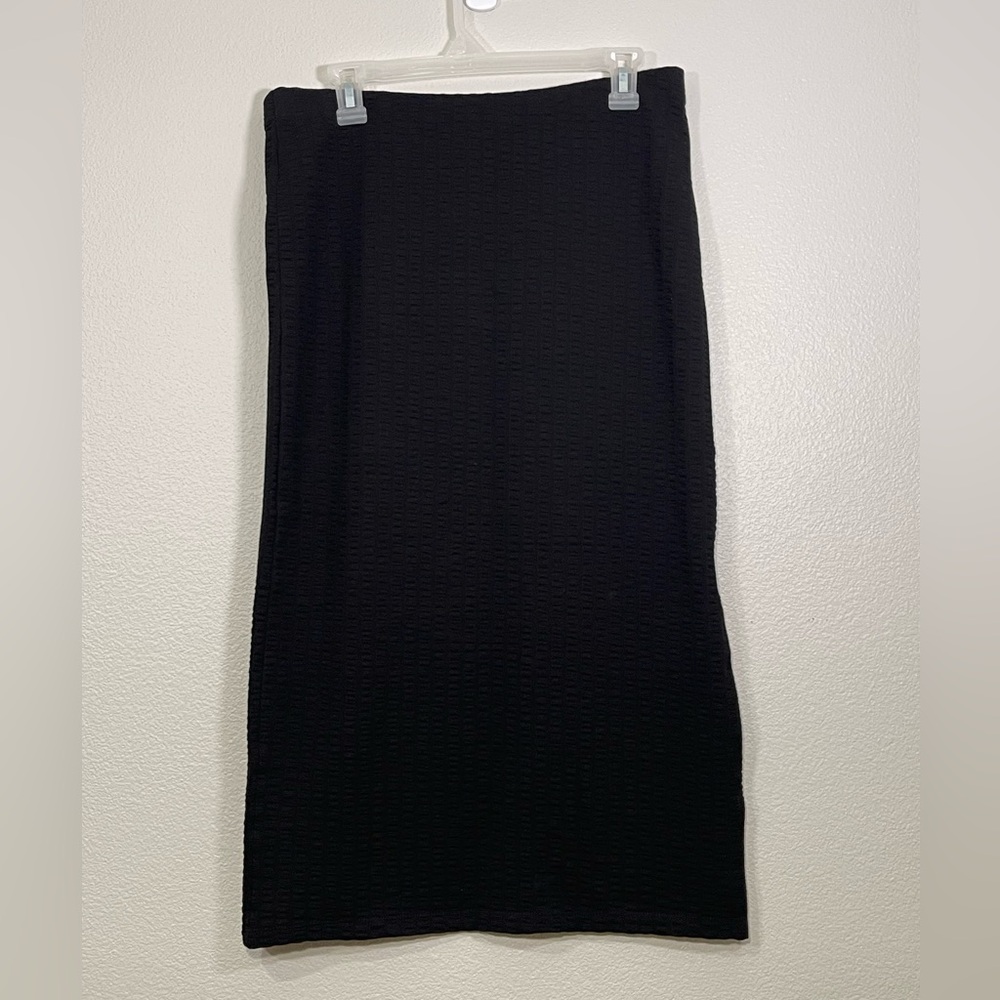Urban Outfitters Skirt Black Textured Long Slit Back Elastic Waist Women Large